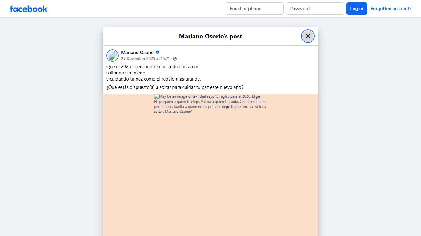 Mariano Osorio - Que el 2026 te encuentre eligiendo con... Facebook