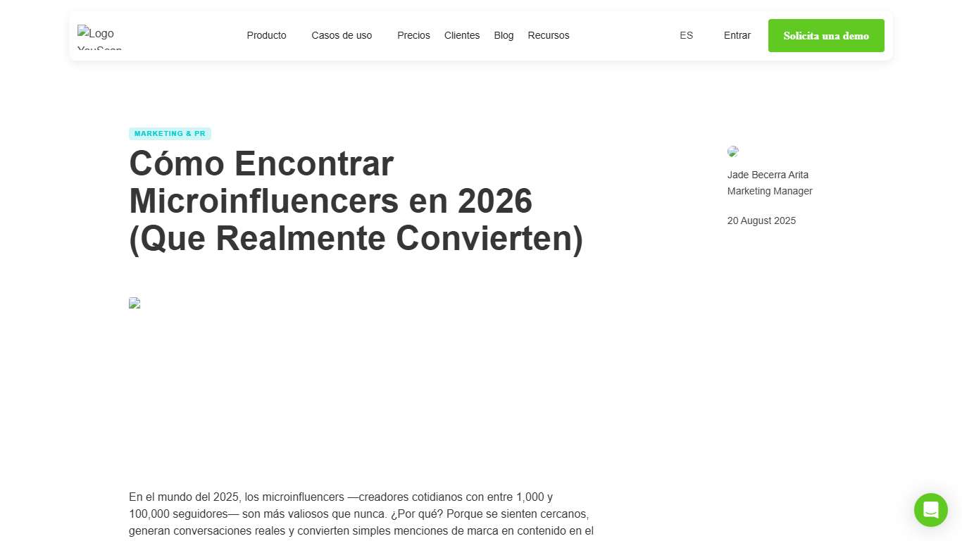 Cómo Encontrar Microinfluencers en 2026 (Que Realmente Convierten) YouScan
